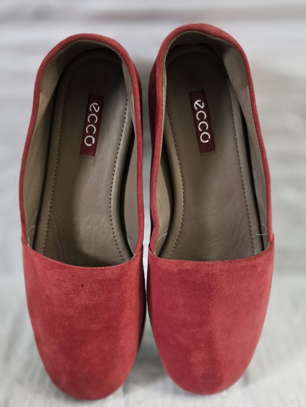 Ecco Women’s Red Suede Slip-On Flats
